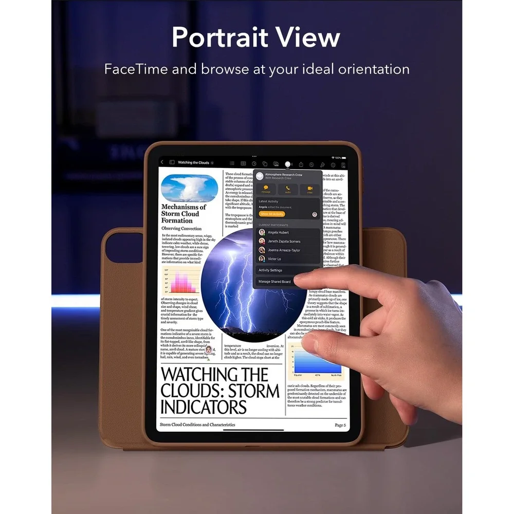 ESR Magnetic Case iPad Air 11 M4 M3 M2 10.9 5th 4th Gen Brown Folio Stand